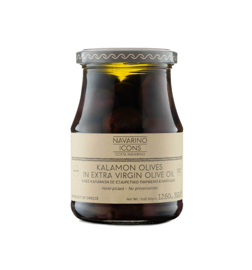 Navarino Icons Kalamon Olives in Extra Virgin Olive Oil, 360g